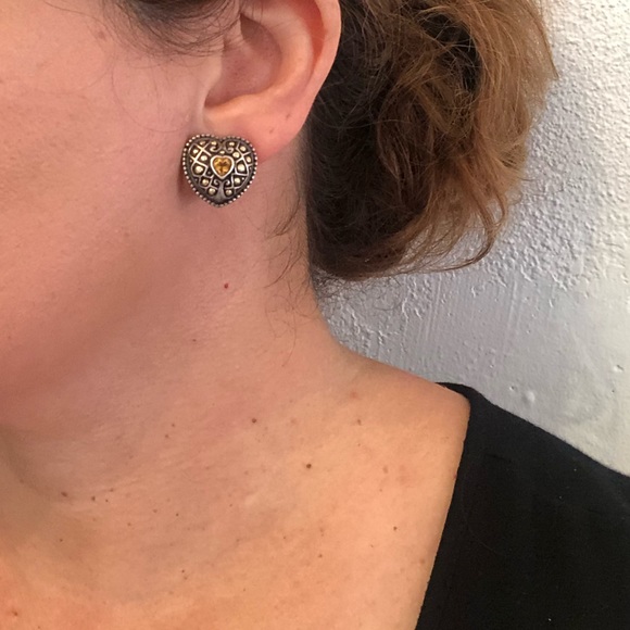 Jewelry - Sterling and 14k gold filagree heart with Citrine